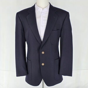 Ivy League Heritage Magee Wool Blazer Men’s 44R Navy Brass Buttons Workwear...